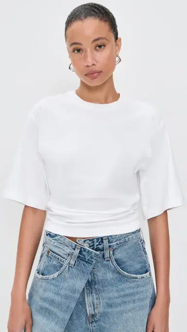 AGOLDE Shari Tee White L | Thumbnail 2