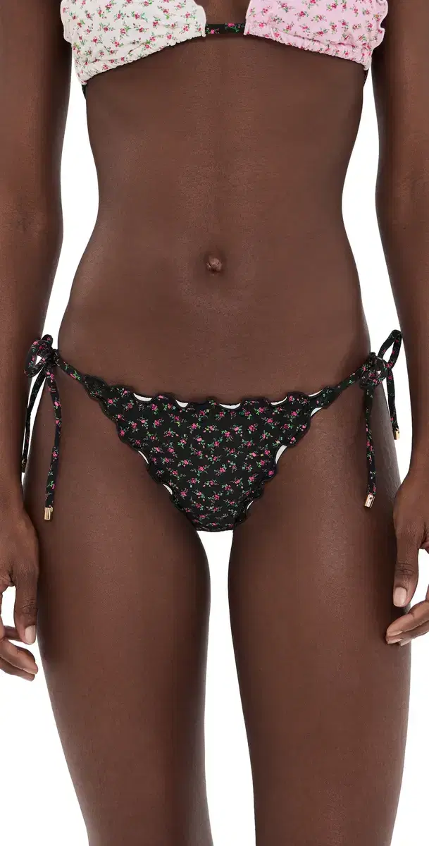 Lettuce Edge Tie ide Bikini Bottoms Rosebud