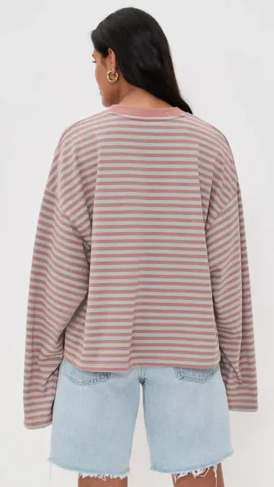 LIONESS Bloom Long Sleeve Tee Muted Pastels Stripe | Thumbnail 3