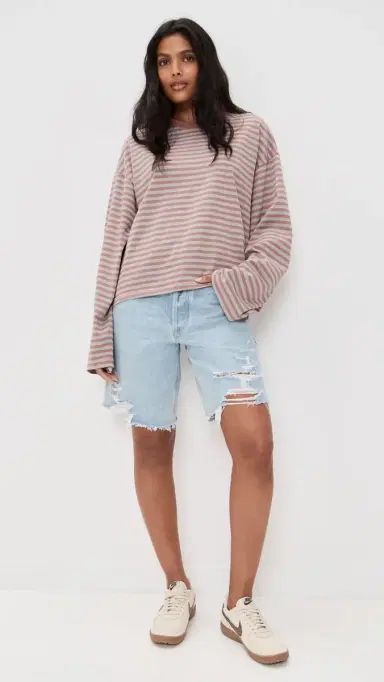 LIONESS Bloom Long Sleeve Tee Muted Pastels Stripe | Thumbnail 5