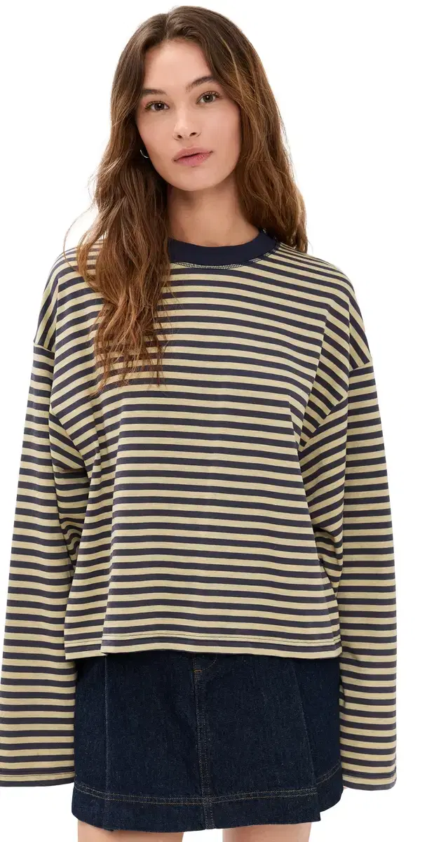 Lioness Bloom Long leeve Tee Beige tripe