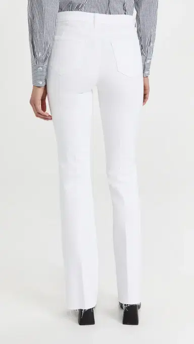L'Agence Ruth Straight Raw Hem Jeans Blan | Thumbnail 3 L'Agence Ruth Straight Raw Hem Jeans Blan | Thumbnail 3