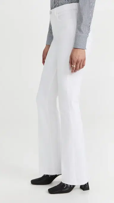L'Agence Ruth Straight Raw Hem Jeans Blan | Thumbnail 4 L'Agence Ruth Straight Raw Hem Jeans Blan | Thumbnail 4