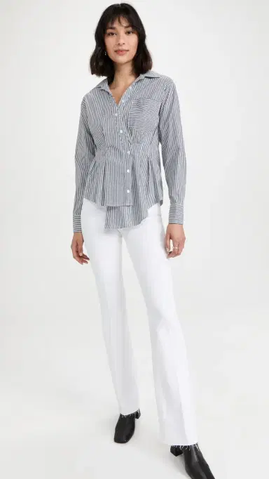 L'Agence Ruth Straight Raw Hem Jeans Blan | Thumbnail 5 L'Agence Ruth Straight Raw Hem Jeans Blan | Thumbnail 5