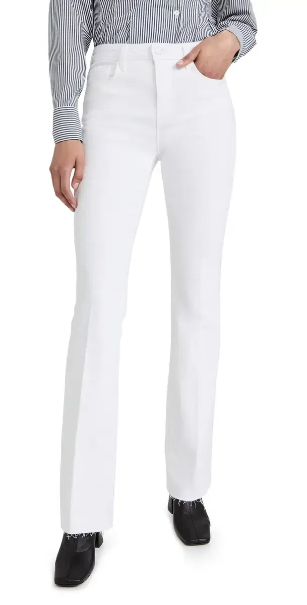 Ruth Straight Raw Hem Jeans Blan