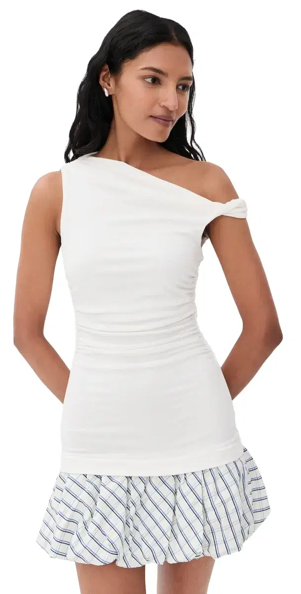 ASTR the Label Rachael ixed edia Dress White Plaid