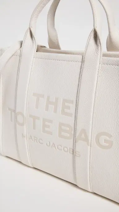 Marc Jacobs The Leather Medium Tote Bag Cotton/Silver One Size | Thumbnail 5