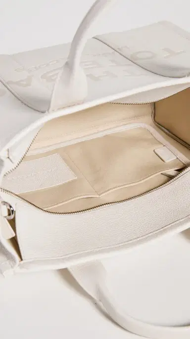 Marc Jacobs The Leather Medium Tote Bag Cotton/Silver One Size | Thumbnail 6