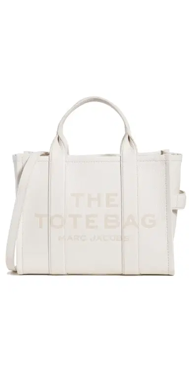 Marc Jacobs The Leather Medium Tote Bag Cotton/Silver One Size | Thumbnail 1