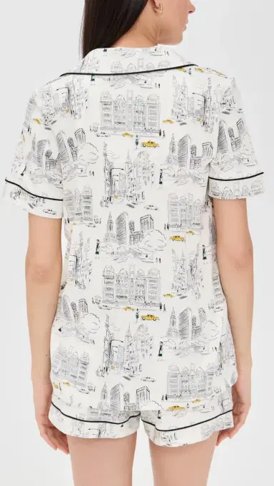 BedHead PJs Short Sleeve Short Pajama Set City That Never Sleeps XL | Thumbnail 3 BedHead PJs Short Sleeve Short Pajama Set City That Never Sleeps XL | Thumbnail 3