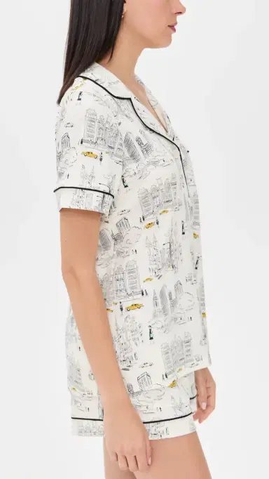 BedHead PJs Short Sleeve Short Pajama Set City That Never Sleeps XL | Thumbnail 4 BedHead PJs Short Sleeve Short Pajama Set City That Never Sleeps XL | Thumbnail 4