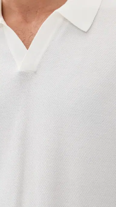 Theory Brenan Johnny Collar Polo In Fine Bilen White S | Thumbnail 6