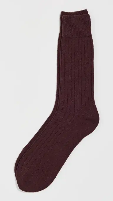 NN07 Wool Cashmere Rib Socks Demitasse One Size | Thumbnail 2
