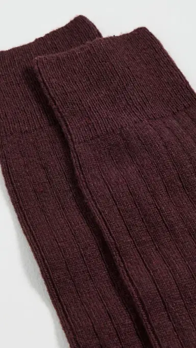 NN07 Wool Cashmere Rib Socks Demitasse One Size | Thumbnail 3