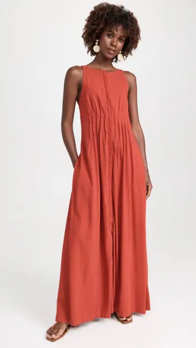87Origins Fehintola Pleat Dress Brick | Thumbnail 2 87Origins Fehintola Pleat Dress Brick | Thumbnail 2