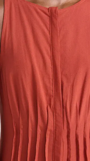 87Origins Fehintola Pleat Dress Brick | Thumbnail 6 87Origins Fehintola Pleat Dress Brick | Thumbnail 6