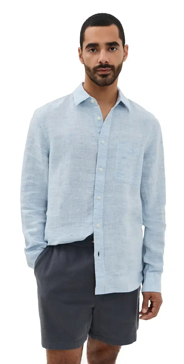 Linen Laguna Shirt Light Blue Melange M