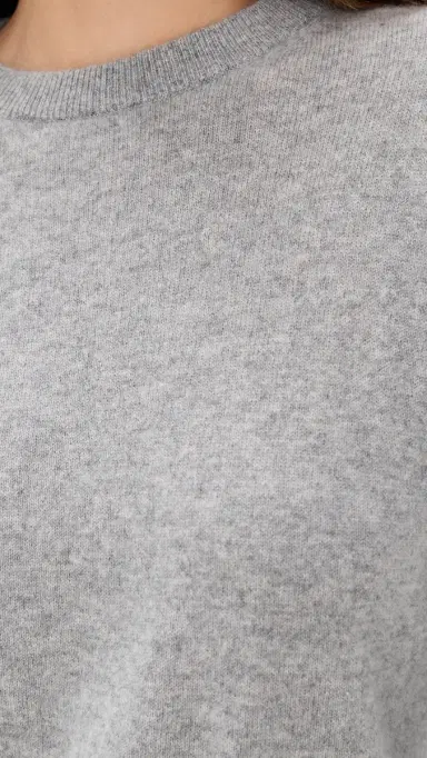 White + Warren Cashmere Crew Pullover Grey Heather M | Thumbnail 6