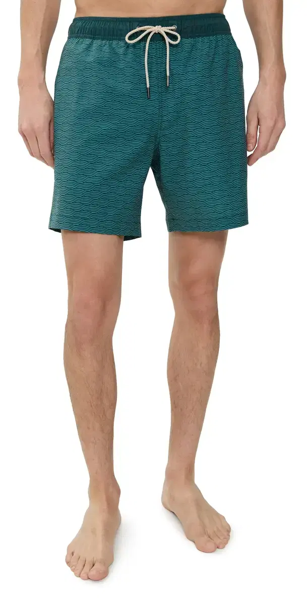 The Bayberry Swim Trunks 7 Green Waves