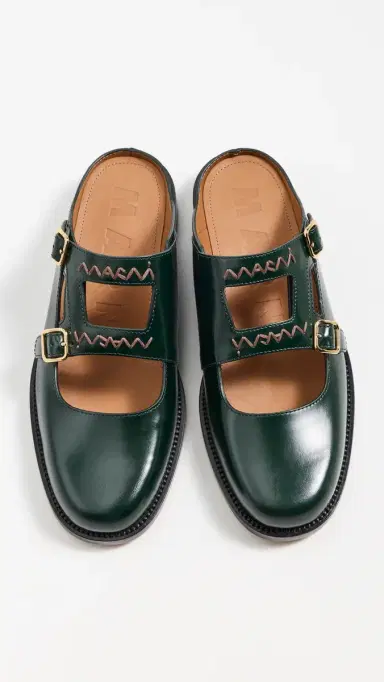 Marni Sabot Flats Dark Petrol | Thumbnail 5