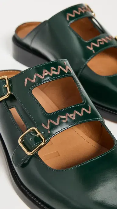 Marni Sabot Flats Dark Petrol | Thumbnail 6