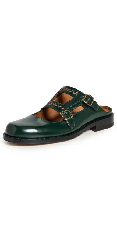 Marni Sabot Flats Dark Petrol | Thumbnail 1
