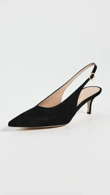Gianvito Rossi Robbie Sling Camoscio 55mm Black | Thumbnail 2 Gianvito Rossi Robbie Sling Camoscio 55mm Black | Thumbnail 2