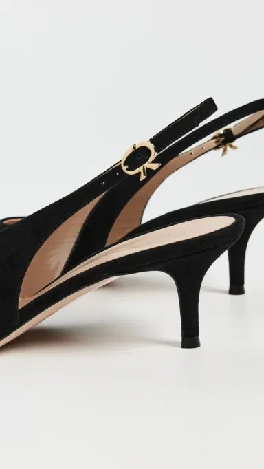 Gianvito Rossi Robbie Sling Camoscio 55mm Black | Thumbnail 4 Gianvito Rossi Robbie Sling Camoscio 55mm Black | Thumbnail 4