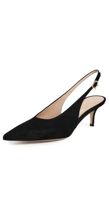 Gianvito Rossi Robbie Sling Camoscio 55mm Black | Thumbnail 1 Gianvito Rossi Robbie Sling Camoscio 55mm Black | Thumbnail 1