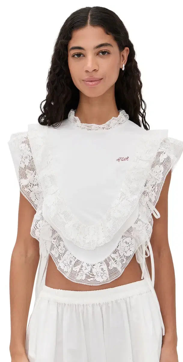 Abelene Solid Side Tie Tank Top White