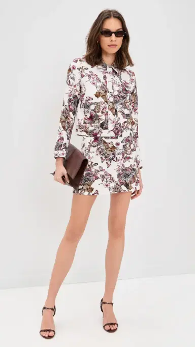 L'AGENCE Nyx Crop Jacket White Multi Butterfly | Thumbnail 5 L'AGENCE Nyx Crop Jacket White Multi Butterfly | Thumbnail 5