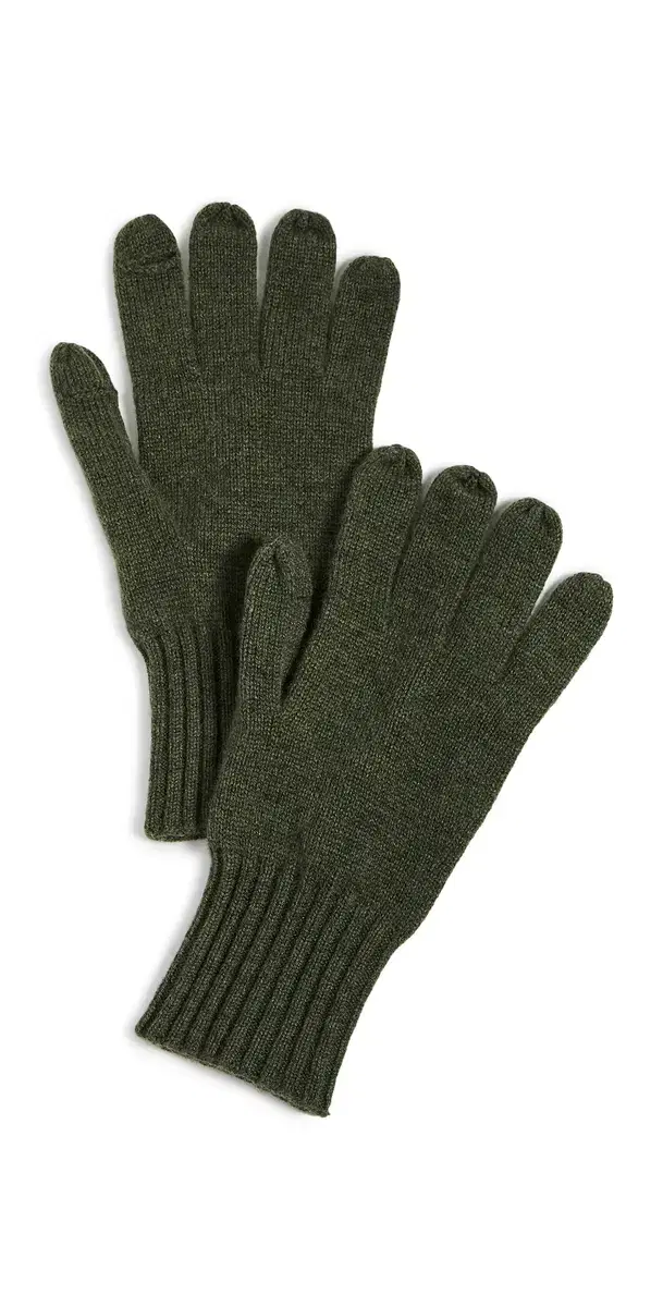 Cashmere Texting Gloves Olive One Size