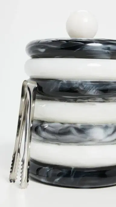 Jonathan Adler Como Ice Bucket Black/White One Size | Thumbnail 2