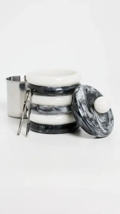 Jonathan Adler Como Ice Bucket Black/White One Size | Thumbnail 3