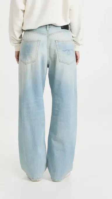 R13 Damon Pleated Wide Leg Jeans Lennon Blue 27 | Thumbnail 3
