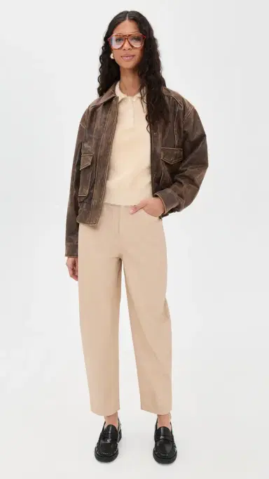 LE BOP Fuzzy Short Sleeve Polo Oyster Beige M | Thumbnail 5