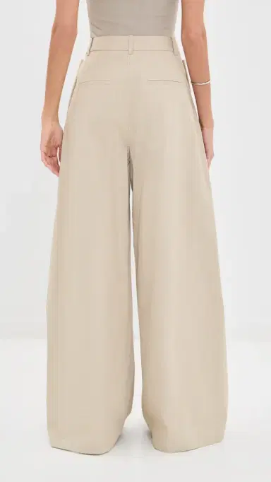 Tibi Luxe Twill Tucked Pleated Trousers Taupe | Thumbnail 4 Tibi Luxe Twill Tucked Pleated Trousers Taupe | Thumbnail 4