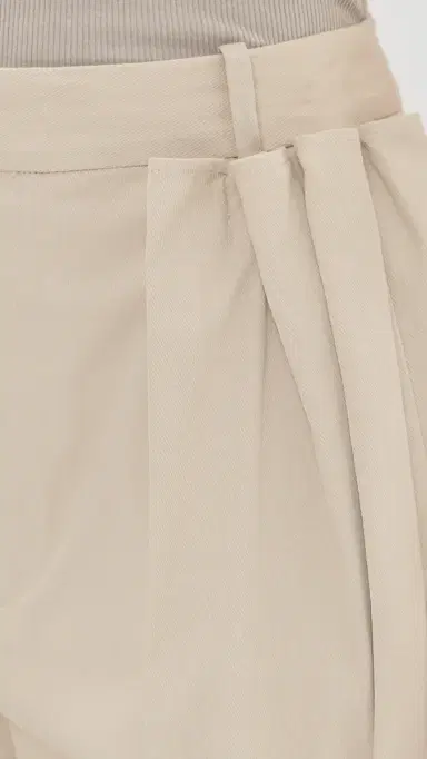 Tibi Luxe Twill Tucked Pleated Trousers Taupe | Thumbnail 6 Tibi Luxe Twill Tucked Pleated Trousers Taupe | Thumbnail 6