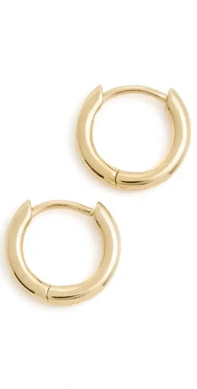 Madewell Demi-Fine Huggie Hoop Earrings 14K Gold One Size | Thumbnail 1