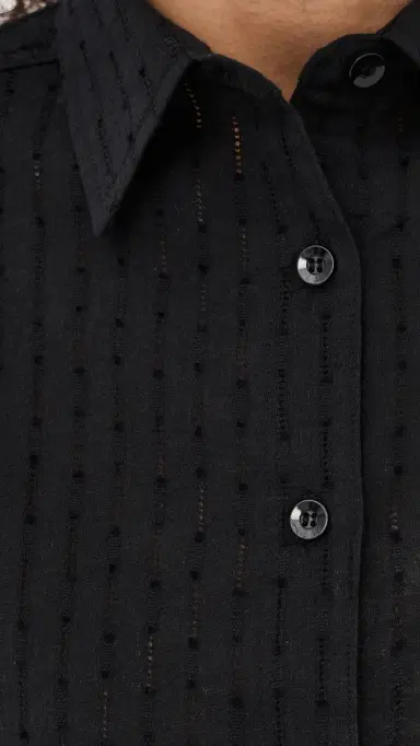 LE BOP Cecelia Eyelet Button Down Black S | Thumbnail 6 LE BOP Cecelia Eyelet Button Down Black S | Thumbnail 6