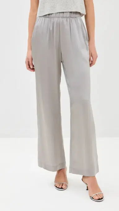 Sablyn Brynn Wide Leg Silk Pants Foggy | Thumbnail 2 Sablyn Brynn Wide Leg Silk Pants Foggy | Thumbnail 2