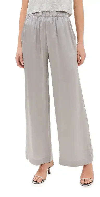 Sablyn Brynn Wide Leg Silk Pants Foggy | Thumbnail 1 Sablyn Brynn Wide Leg Silk Pants Foggy | Thumbnail 1