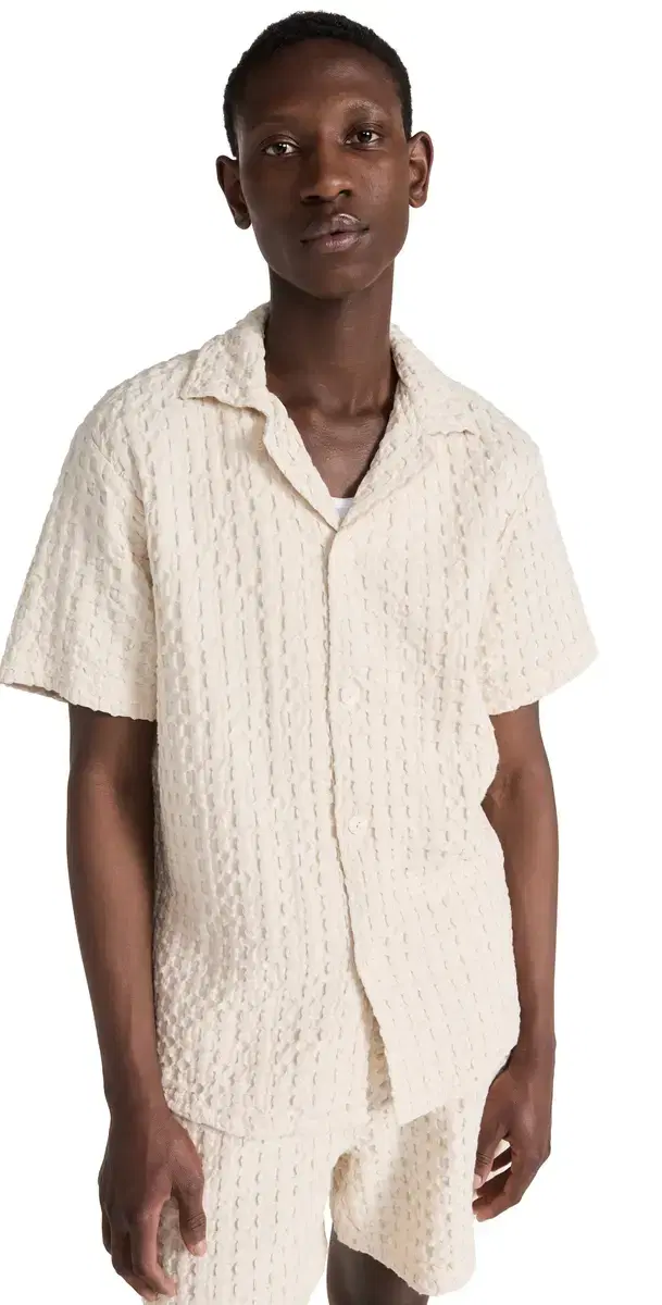 Cuba Waffle Shirt Ecru