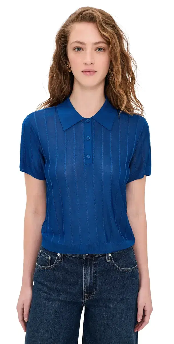 The Ribbed Polo Royal Blue