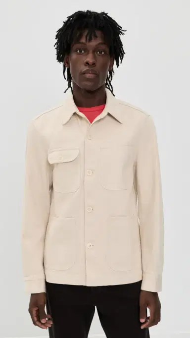 Alex Mill Garment Dyed Work Jacket in Recycled Denim Natural S | Thumbnail 2
