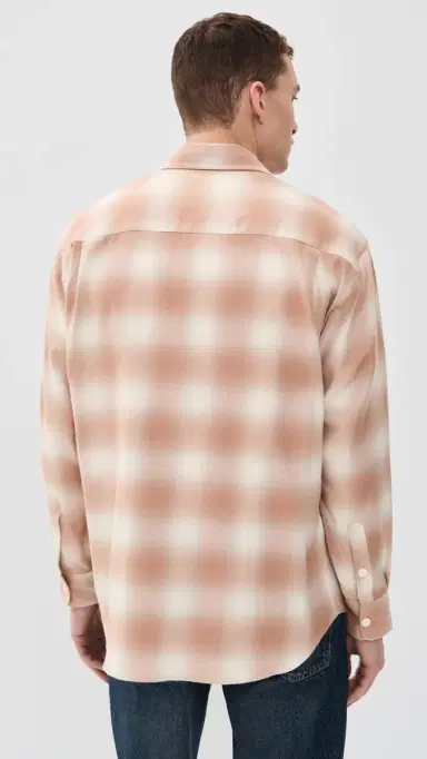 Aaron Levine hadow Flannel Shirt Coral | Thumbnail 3 Aaron Levine hadow Flannel Shirt Coral | Thumbnail 3