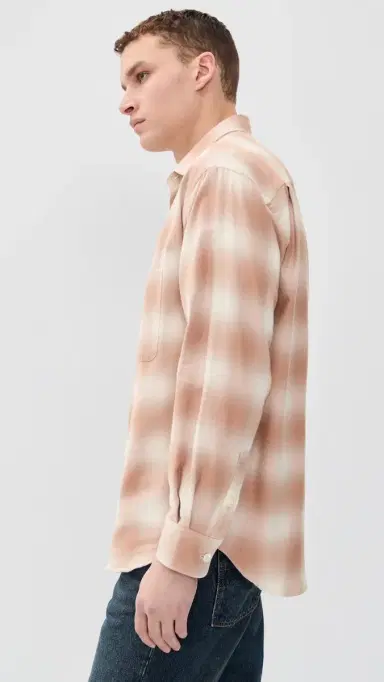Aaron Levine hadow Flannel Shirt Coral | Thumbnail 4 Aaron Levine hadow Flannel Shirt Coral | Thumbnail 4