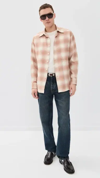 Aaron Levine hadow Flannel Shirt Coral | Thumbnail 5 Aaron Levine hadow Flannel Shirt Coral | Thumbnail 5