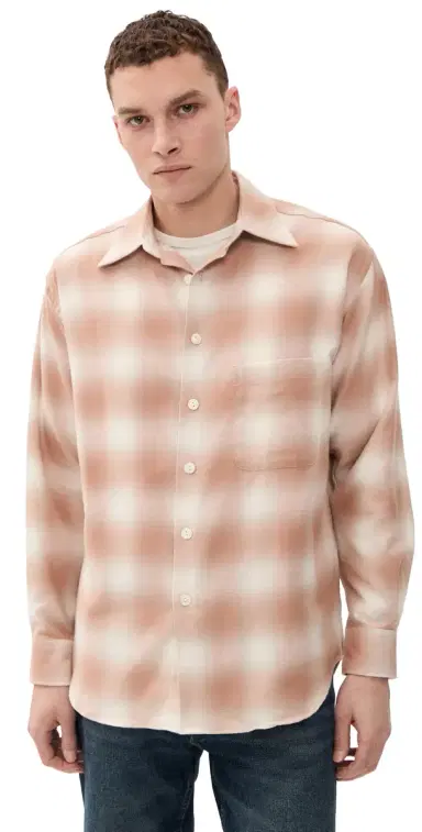 Aaron Levine hadow Flannel Shirt Coral | Thumbnail 1 Aaron Levine hadow Flannel Shirt Coral | Thumbnail 1