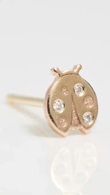 Zoë Chicco 14k Gold Itty Bitty Diamond Ladybug Single Stud Earring Yellow Gold One Size | Thumbnail 4 Zoë Chicco 14k Gold Itty Bitty Diamond Ladybug Single Stud Earring Yellow Gold One Size | Thumbnail 4